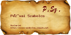 Pávai Szabolcs névjegykártya