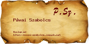 Pávai Szabolcs névjegykártya