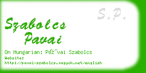 szabolcs pavai business card